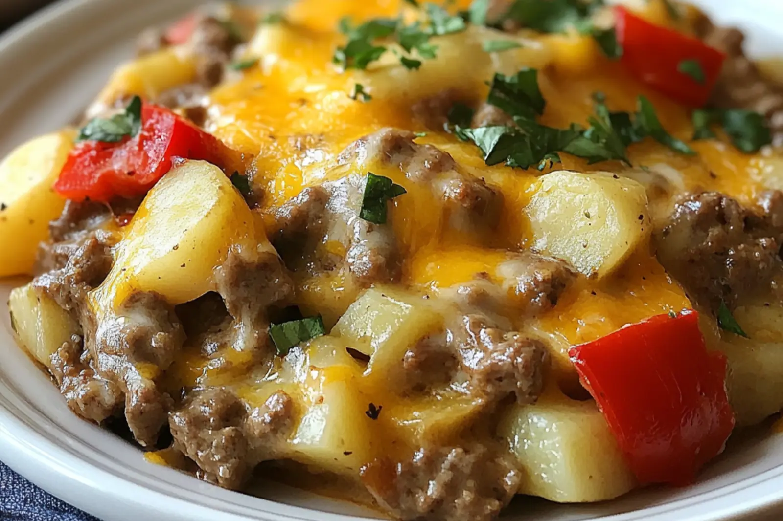 Crockpot Cheesesteak Potato Casserole Easy Recipe
