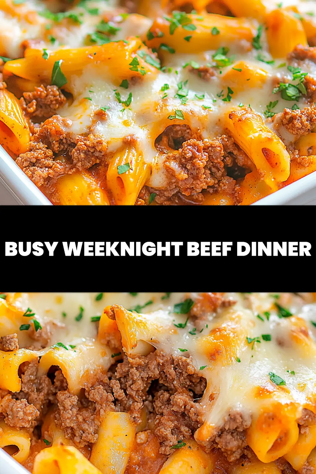 Ground beef casserole with melted cheese ready to serve