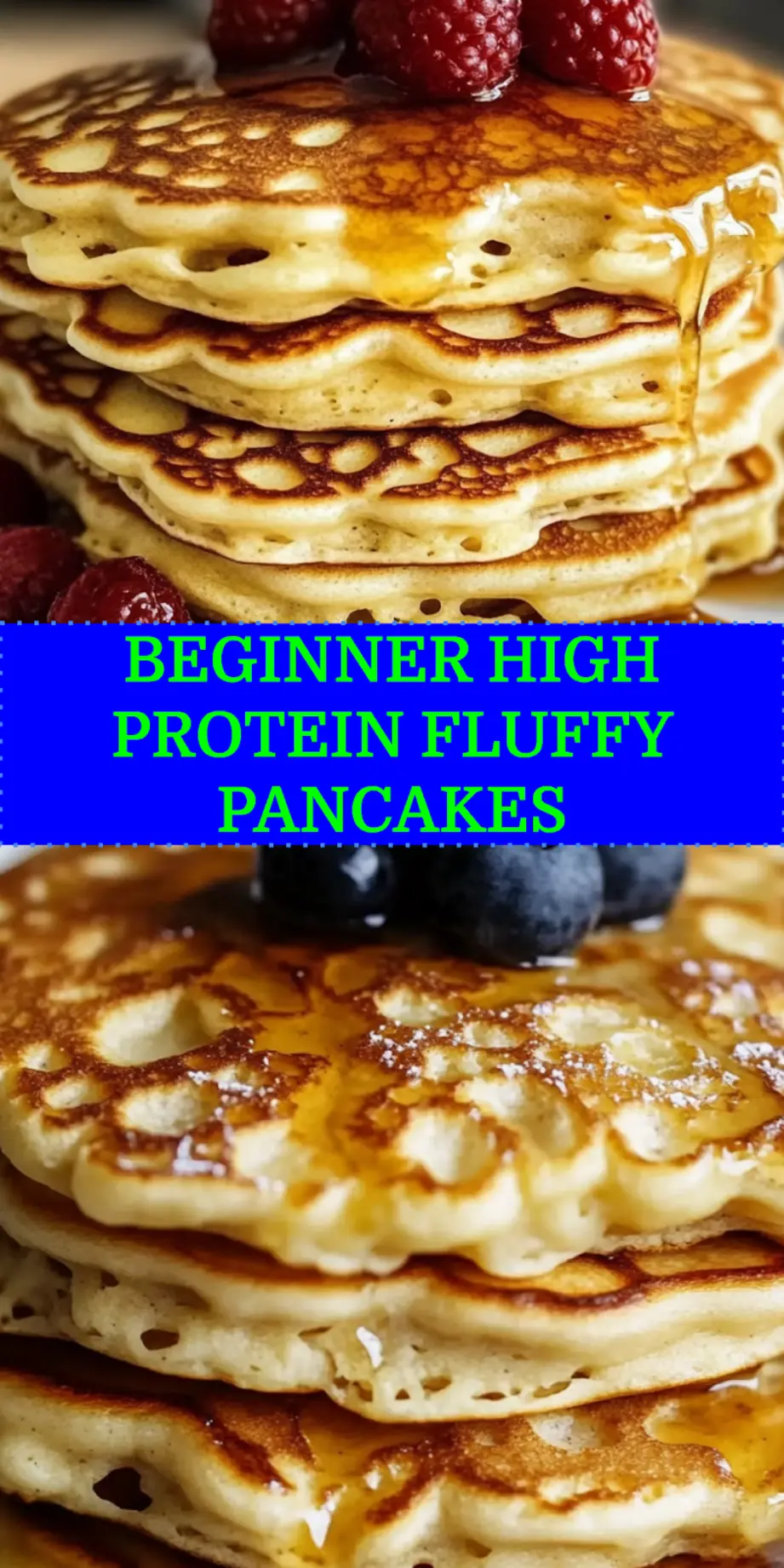 High-Protein Fluffy Pancakes Recipe: Easy Ultimate Breakfast 4 HIGH PROTEIN FLUFFY PANCAKES RECIPE centered hero view, clean and uncluttered
