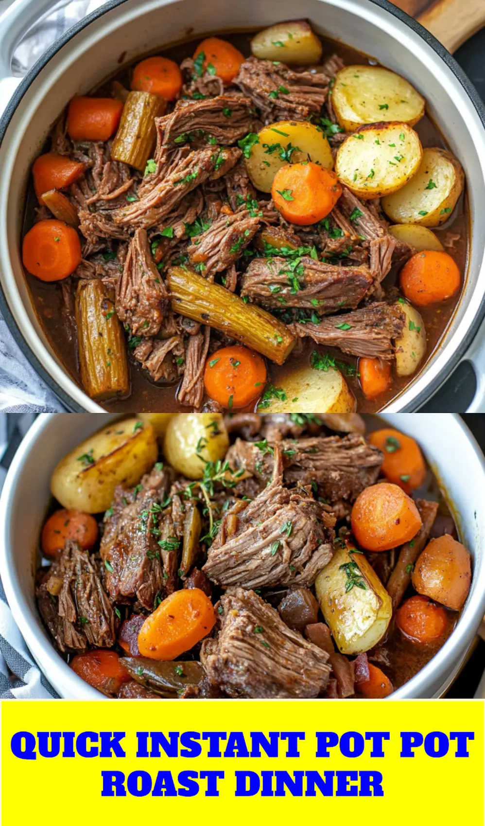 Instant Pot Pot Roast with Vegetables Easy Recipe 4 Instant Pot Pot Roast with Vegetables centered hero view, clean and uncluttered