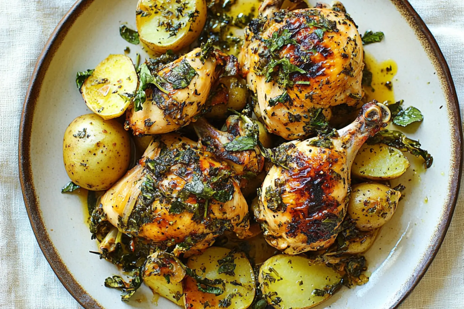 Lemon Herb Chicken with Leeks Potatoes Easy Weeknight Dinner