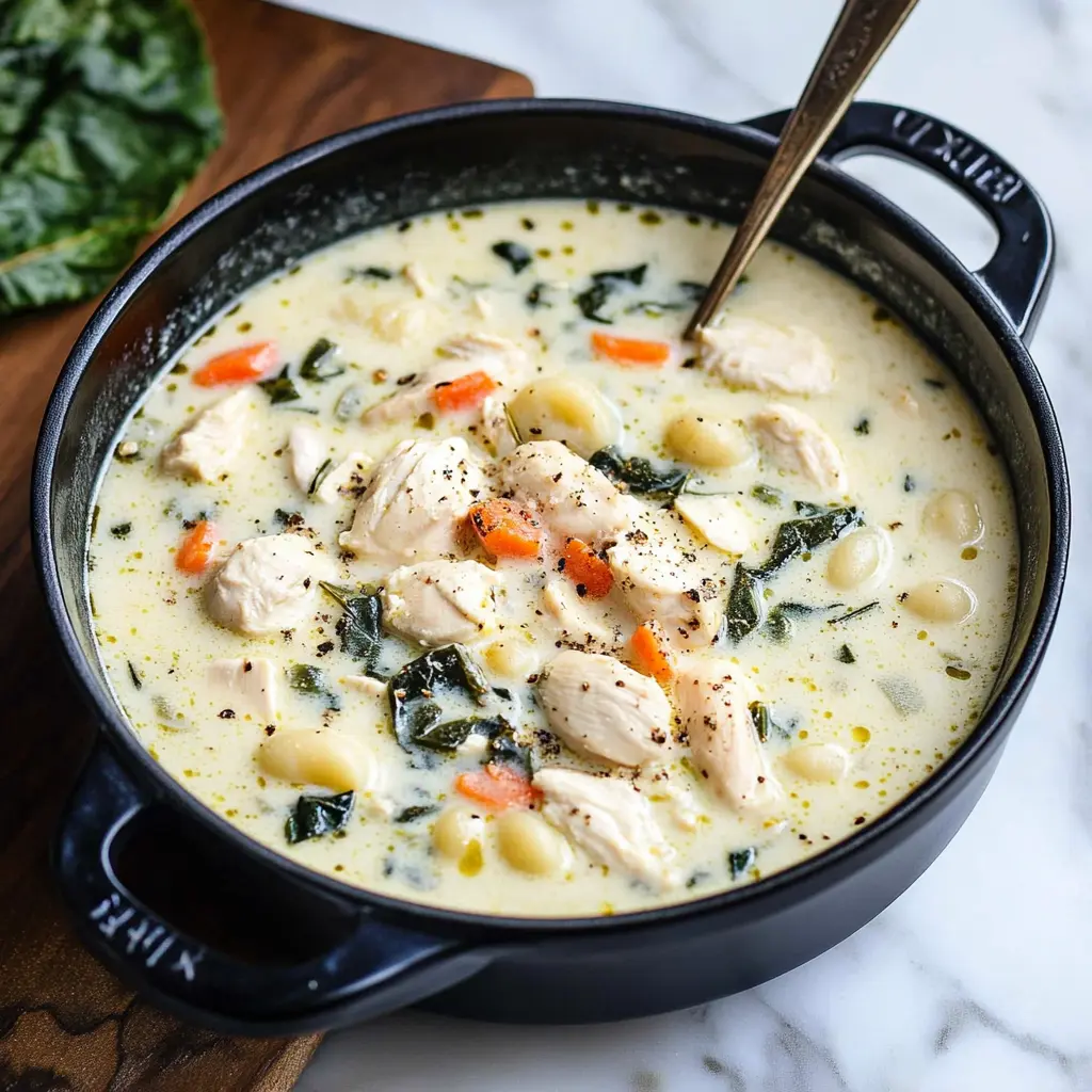 OLIVE GARDEN CHICKEN GNOCCHI SOUP centered hero view, clean and uncluttered