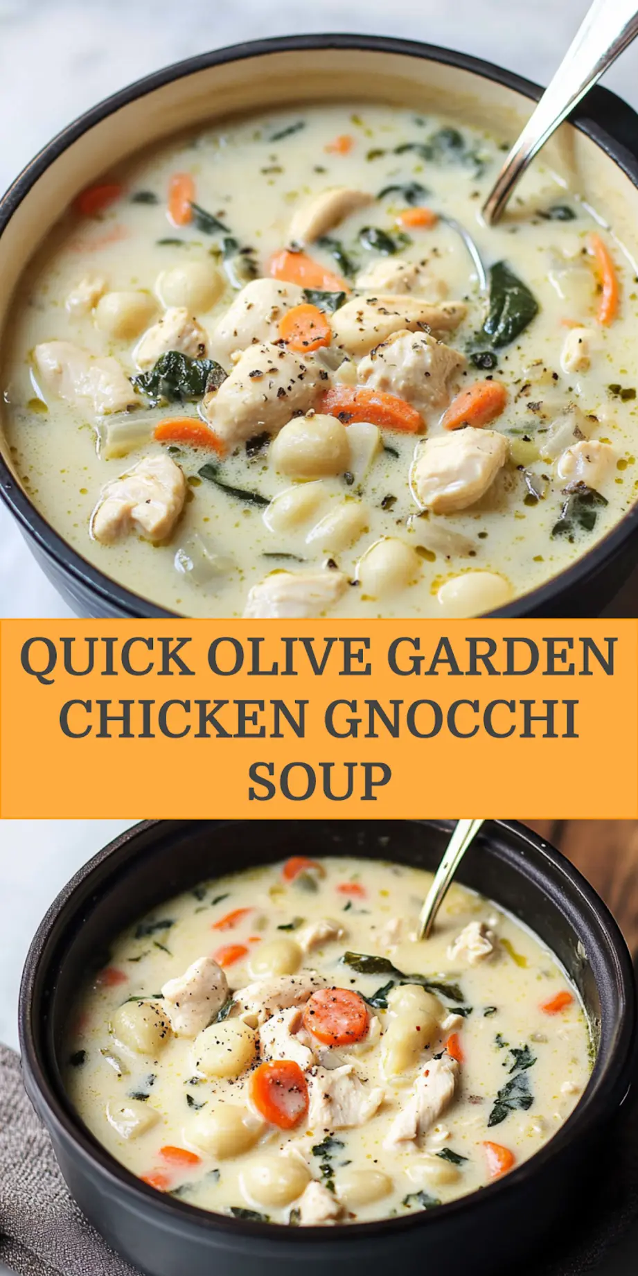 OLIVE GARDEN CHICKEN GNOCCHI SOUP centered hero view, clean and uncluttered