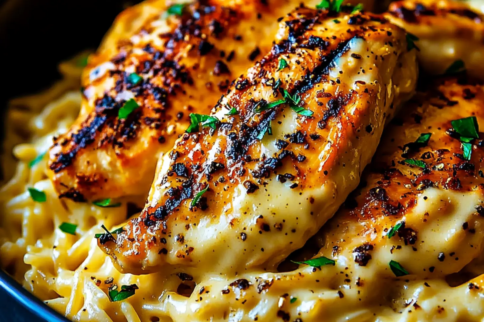 One-Pot Cajun Chicken Alfredo Orzo Easy Weeknight Dinner