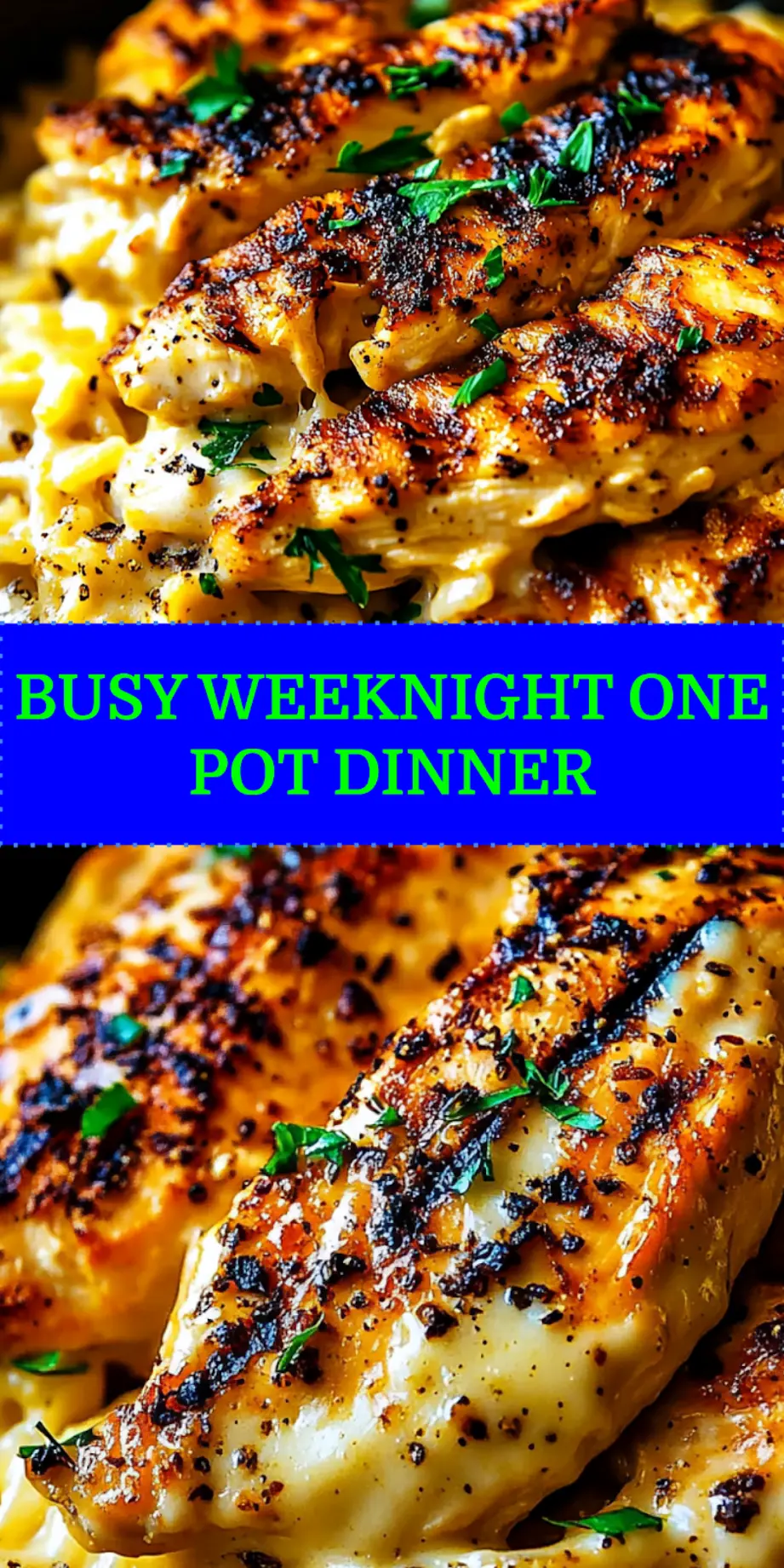 One-Pot Cajun Chicken Alfredo Orzo Easy Weeknight Dinner 4 ONE POT CAJUN CHICKEN ALFREDO ORZO centered hero view, clean and uncluttered