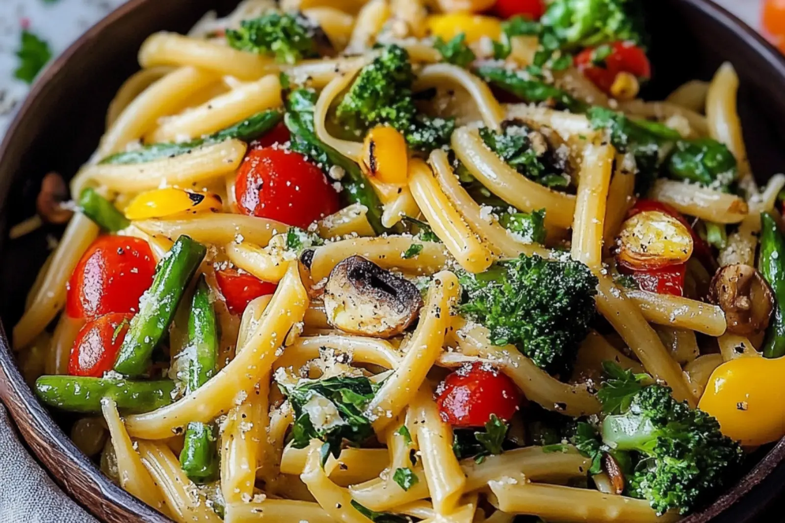 PASTA PRIMAVERA centered hero view, clean and uncluttered