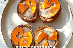 RUSTIC PERSIMMON GALETTE PALEO AIP GLUTEN FREE centered hero view, clean and uncluttered