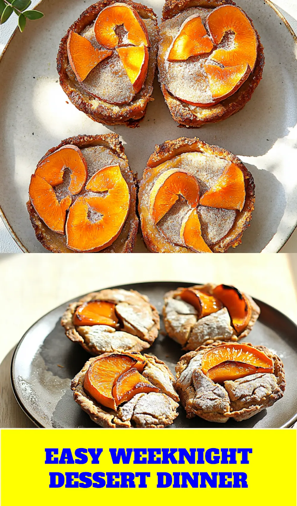 RUSTIC PERSIMMON GALETTE PALEO AIP GLUTEN FREE centered hero view, clean and uncluttered_pin