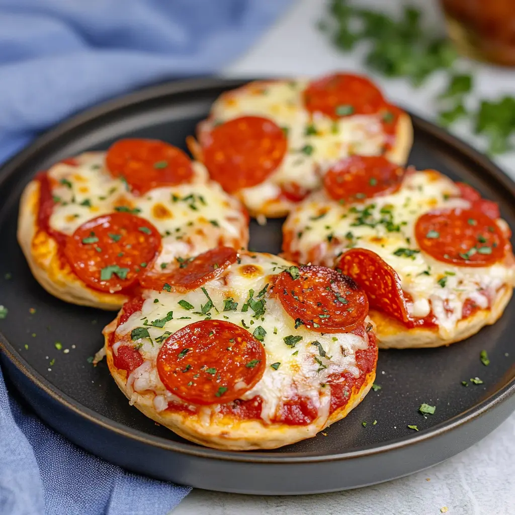AIR FRYER PIZZA BAGELS centered hero view, clean and uncluttered