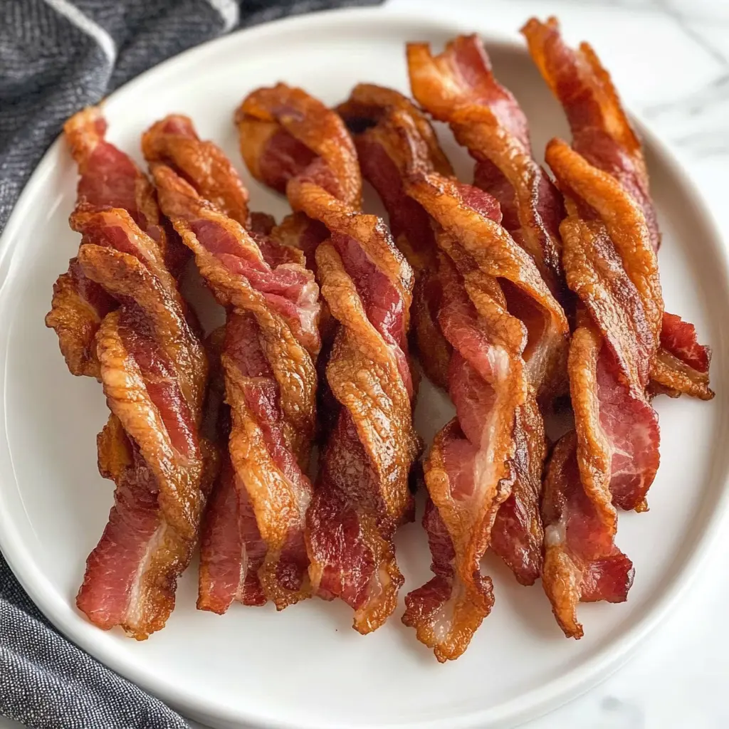 AIR FRYER TWISTED BACON centered hero view, clean and uncluttered