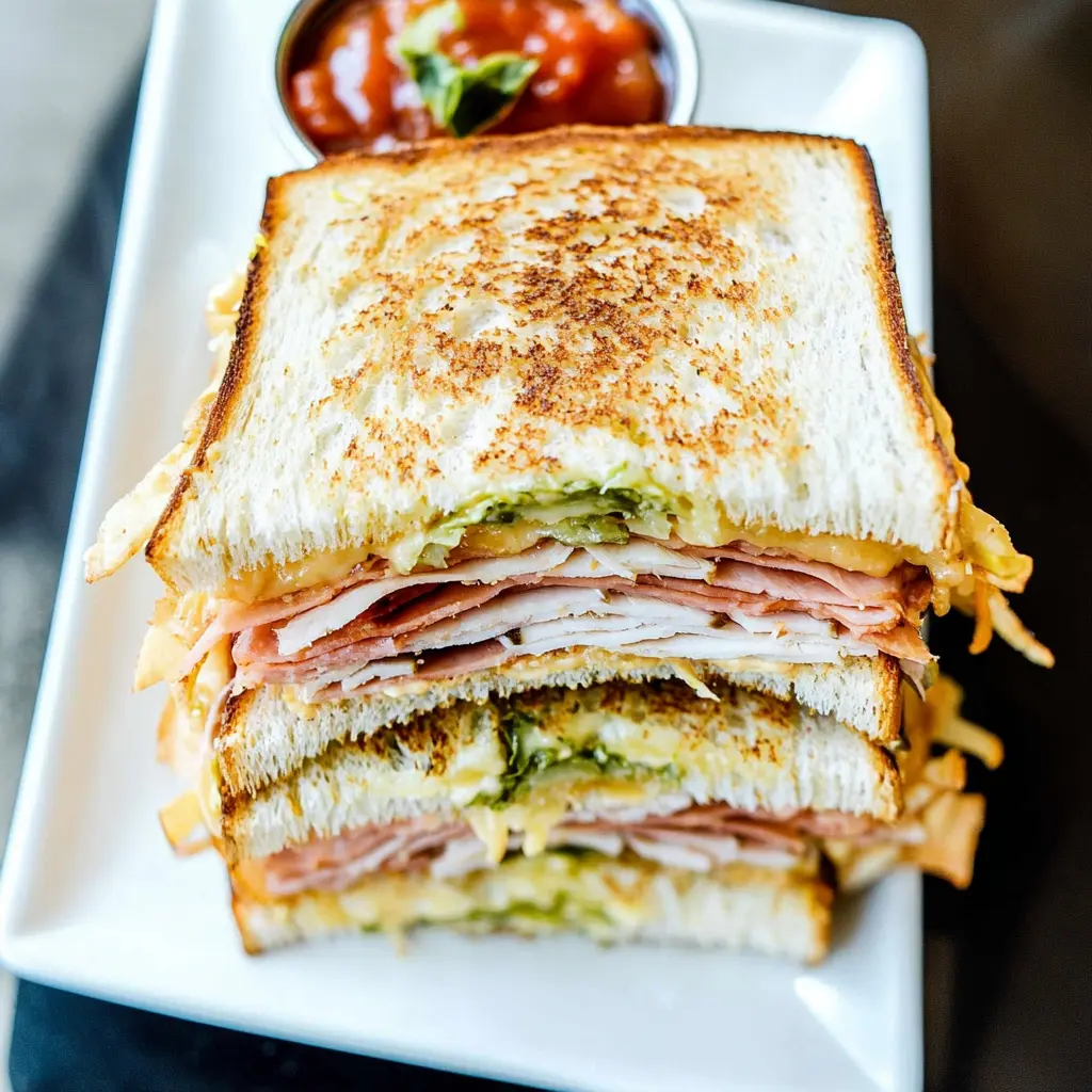CLUB SANDWICH RECIPE centered hero view, clean and uncluttered