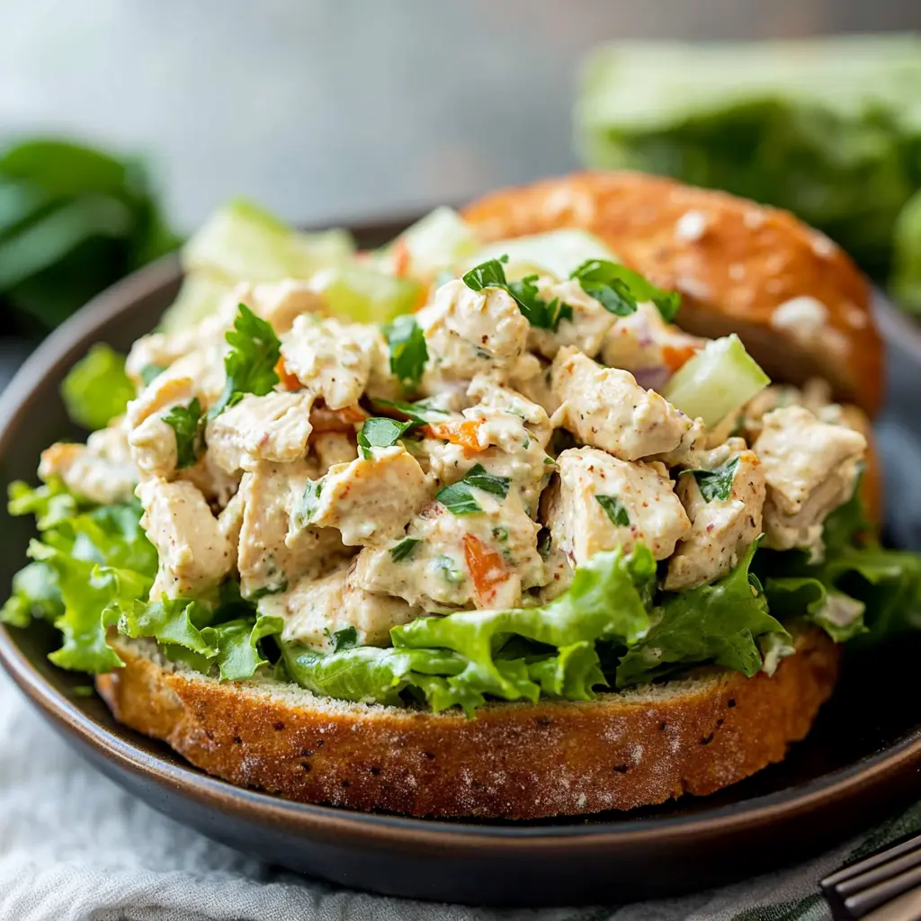 COPYCAT CHICK FIL A CHICKEN SALAD centered hero view, clean and uncluttered
