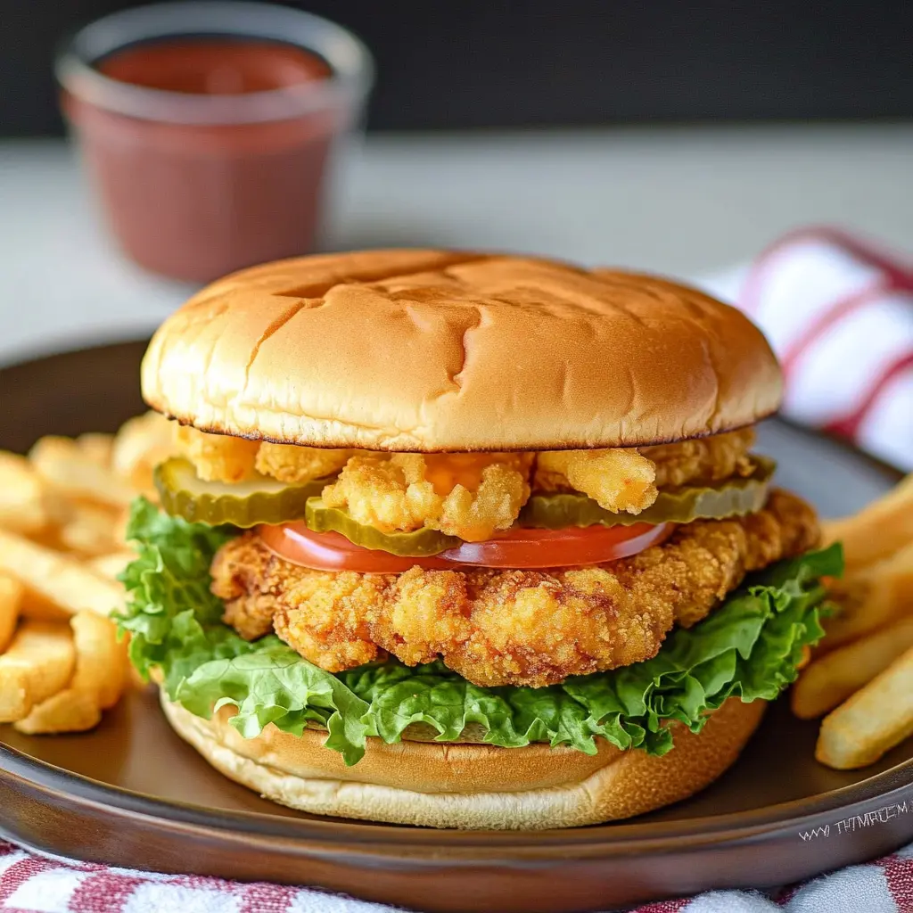 COPYCAT CHICK FIL A SANDWICH centered hero view, clean and uncluttered