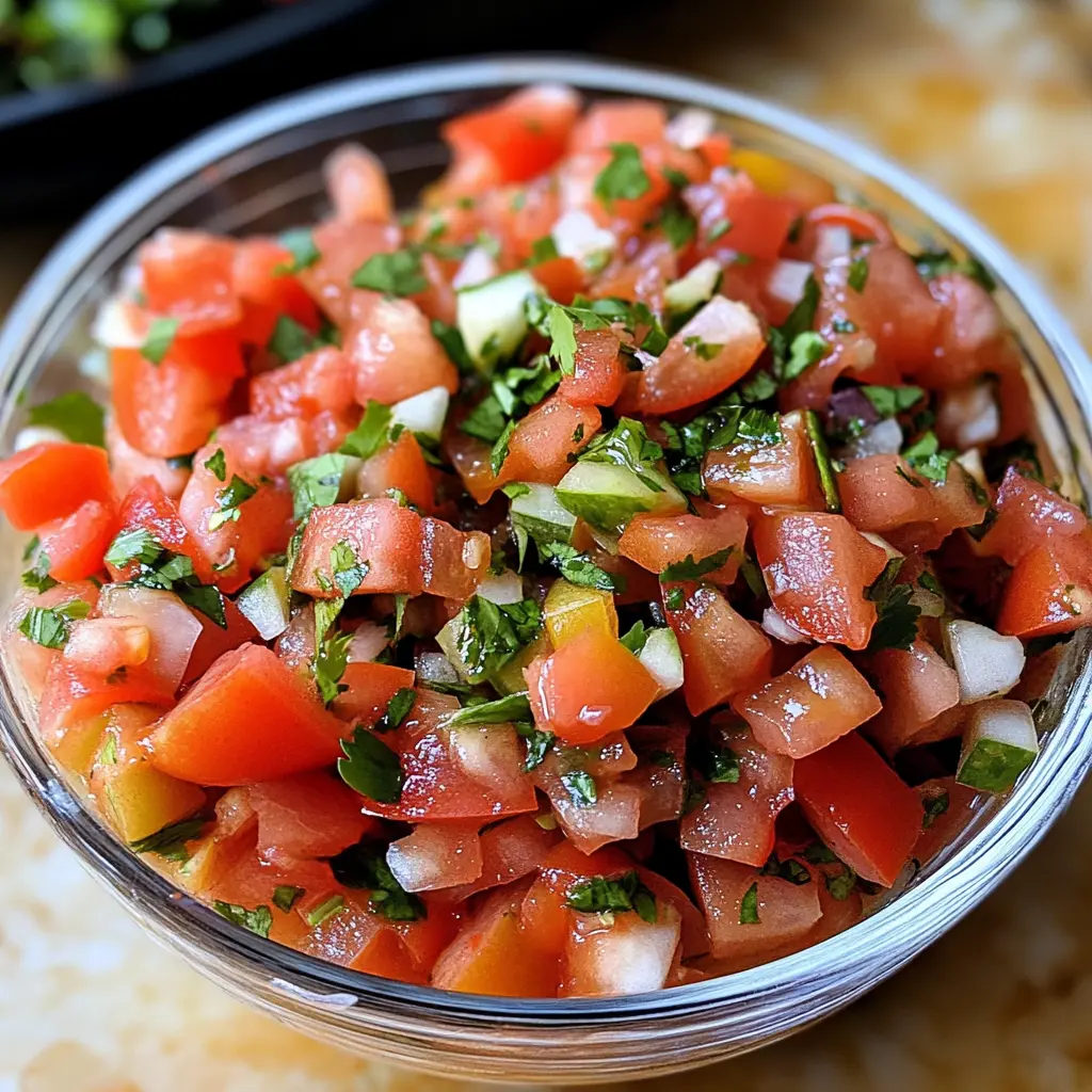COPYCAT CHIPOTLE PICO DE GALLO centered hero view, clean and uncluttered
