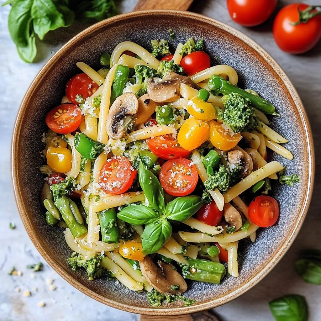 Pasta Primavera Recipe: Easy Fresh and Delicious Dinner 2 PASTA PRIMAVERA centered hero view, clean and uncluttered