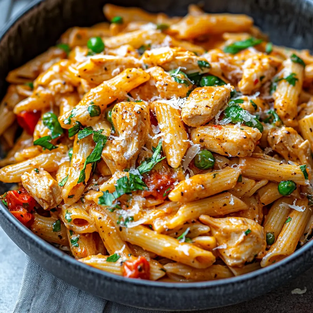 SPICY CHICKEN CHIPOTLE PASTA COPYCAT centered hero view, clean and uncluttered