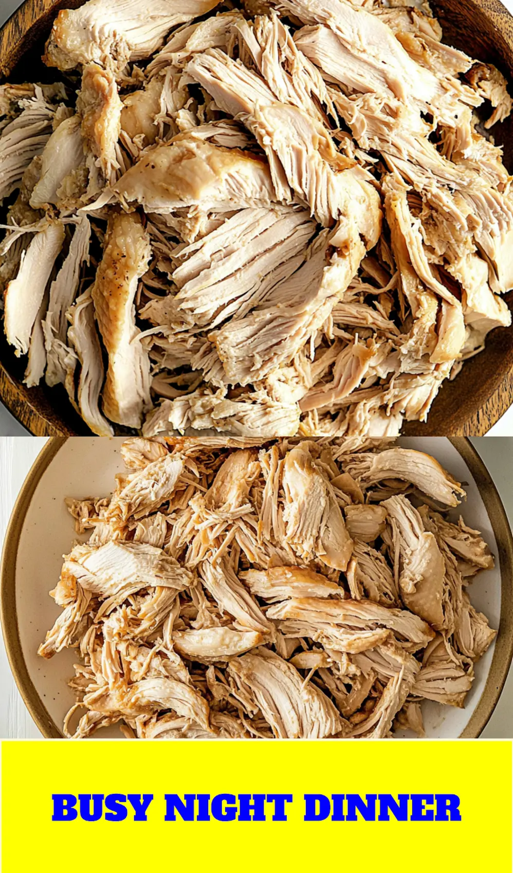 Slow Cooker Shredded Chicken Easy Weeknight Dinner 4 Slow cooker shredded chicken pinterest pin with recipe title