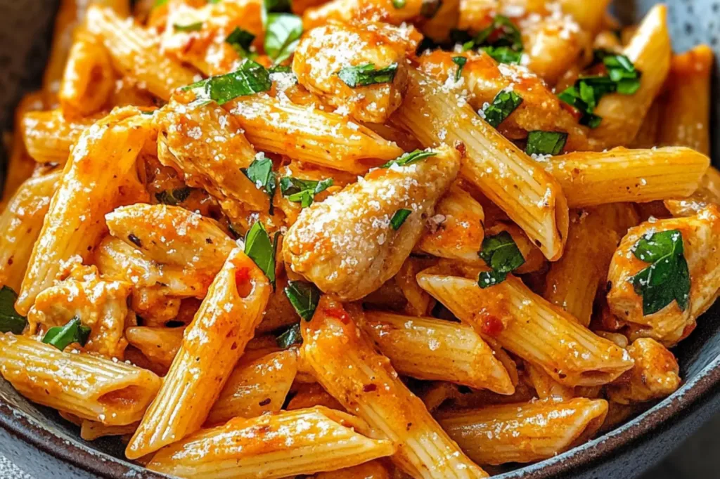 SPICY CHICKEN CHIPOTLE PASTA COPYCAT centered hero view, clean and uncluttered