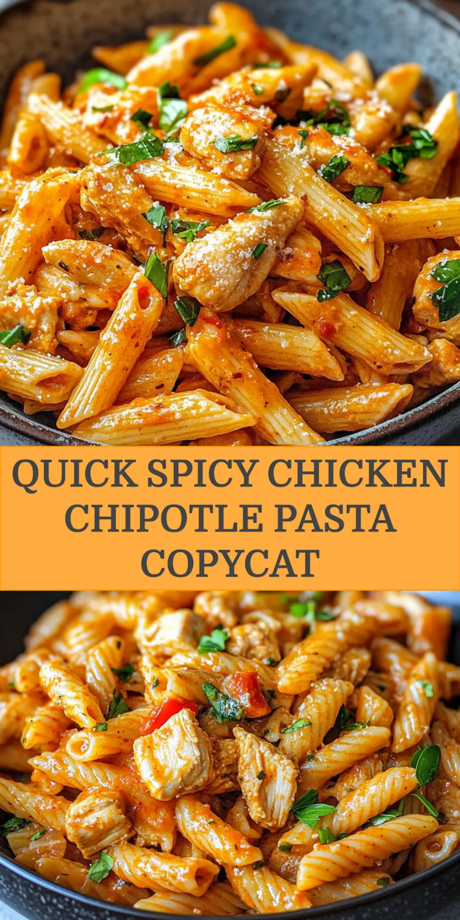 SPICY CHICKEN CHIPOTLE PASTA COPYCAT centered hero view, clean and uncluttered_pin