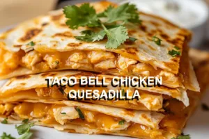 TACO BELL CHICKEN QUESADILLA centered hero view, clean and uncluttered