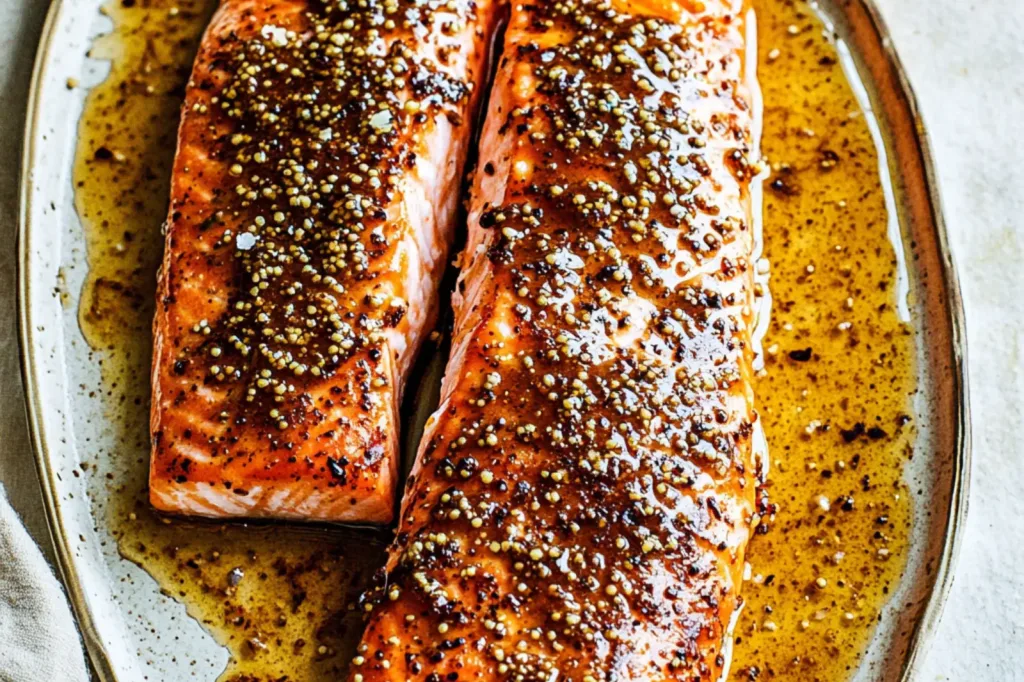 20 MINUTE HONEY MUSTARD SALMON centered hero view, clean and uncluttered