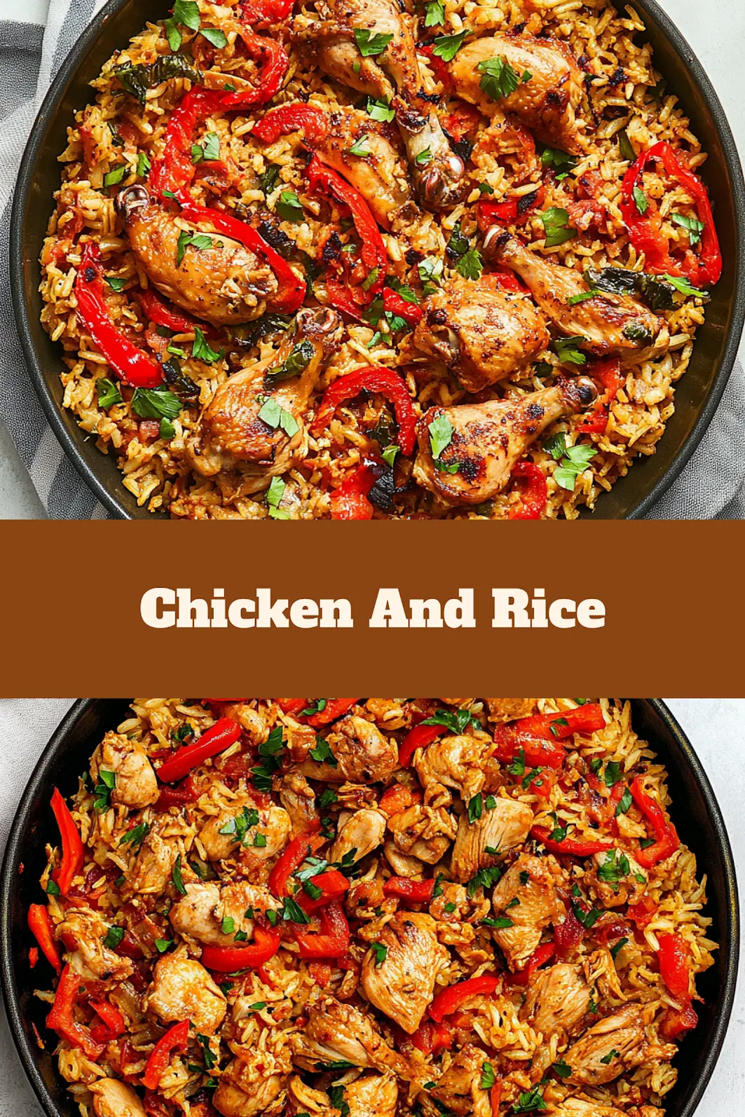 30 Minute One Pan Chicken and Rice Easy Weeknight Dinner 4 30 Minute One Pan Chicken and Rice centered hero view, clean and uncluttered