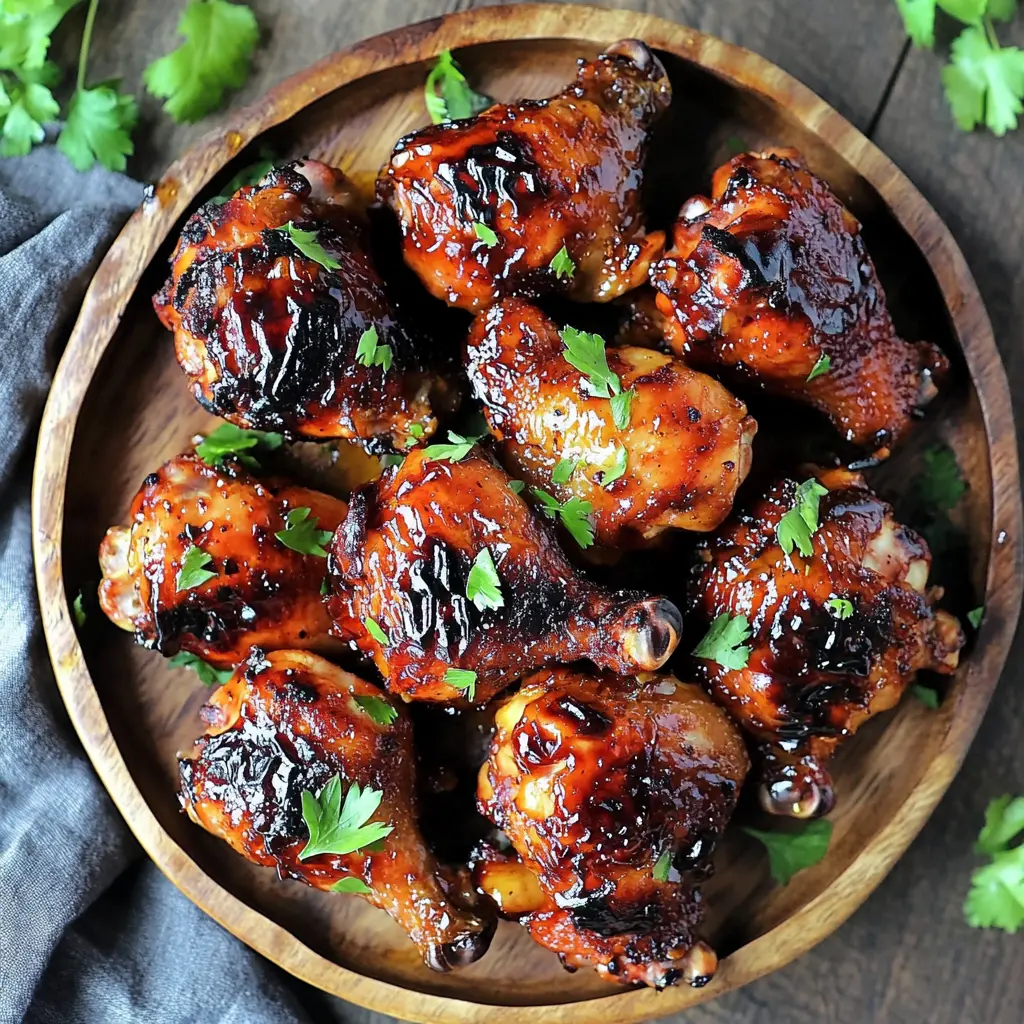 AIR FRYER HONEY GARLIC CHICKEN centered hero view, clean and uncluttered
