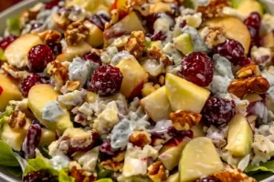 APPLE WALNUT CRANBERRY SALAD centered hero view, clean and uncluttered