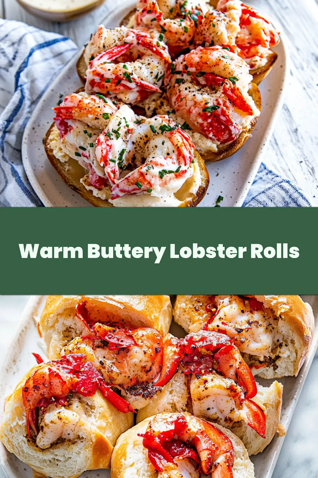 Best Ever Warm Buttery Lobster Rolls Easy Weeknight Dinner 4 Best Ever Warm Buttery Lobster Rolls centered hero view, clean and uncluttered pin