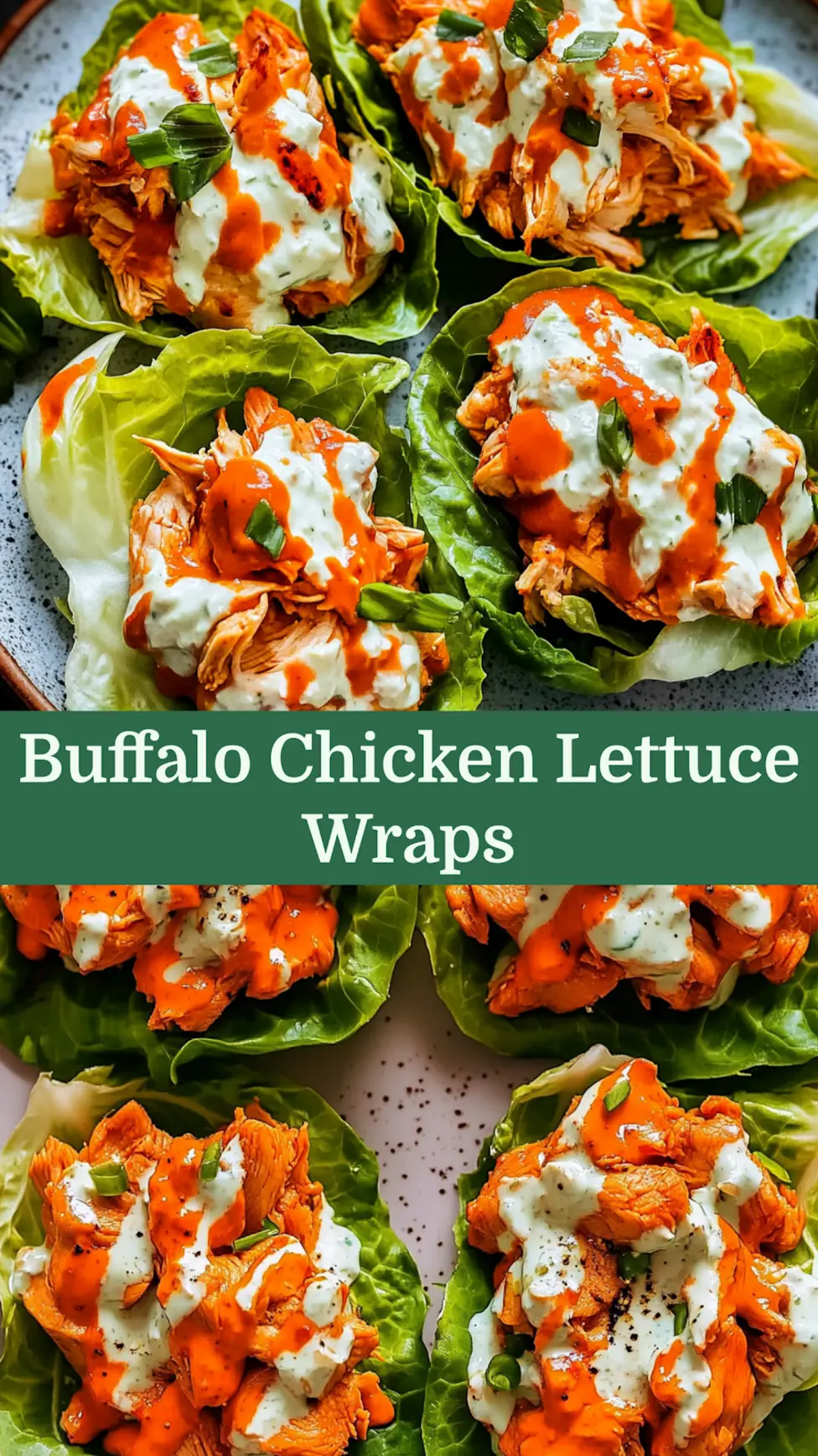Buffalo chicken lettuce wraps ready to serve, perfect for meal prep