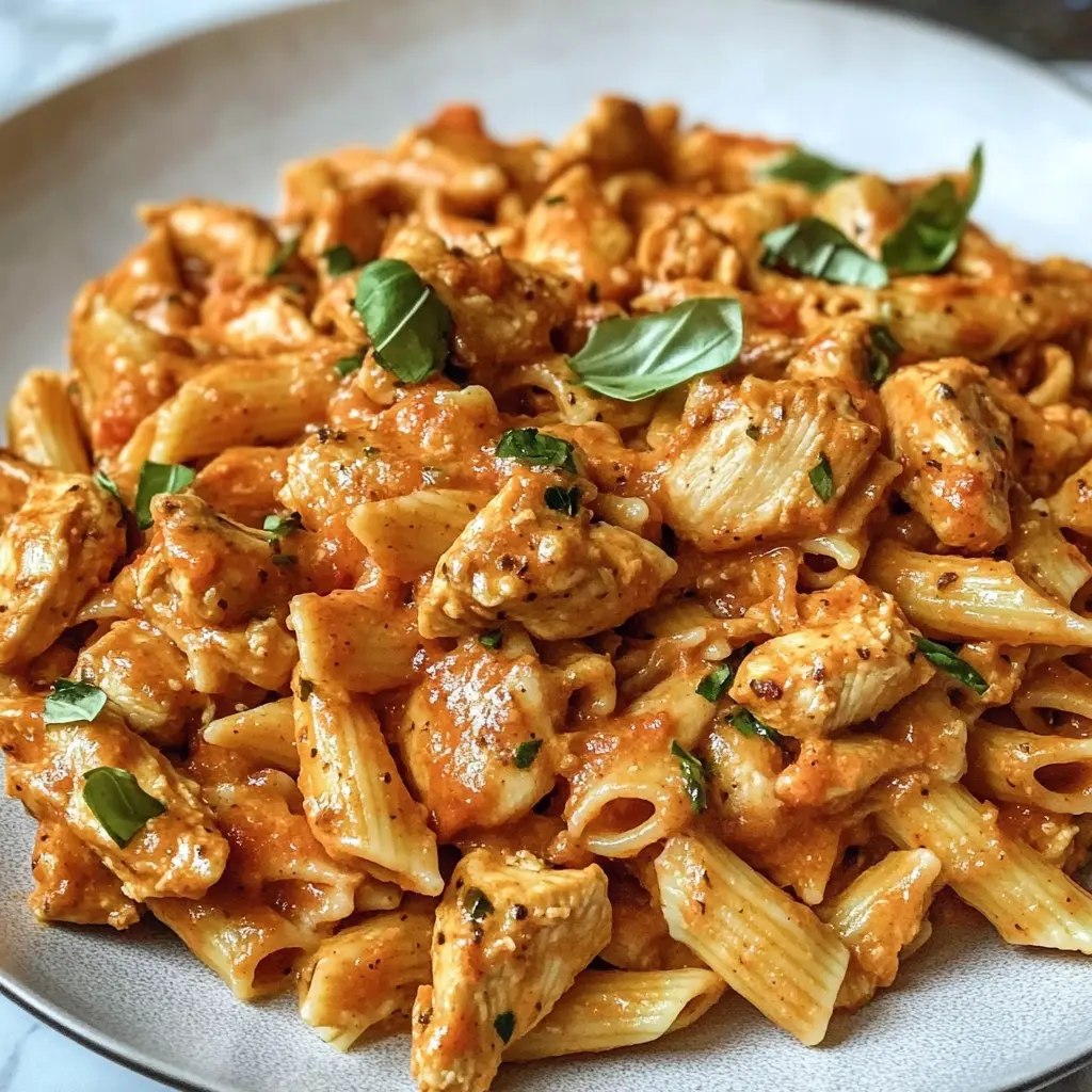 CAJUN CHICKEN PASTA RECIPE centered hero view, clean and uncluttered