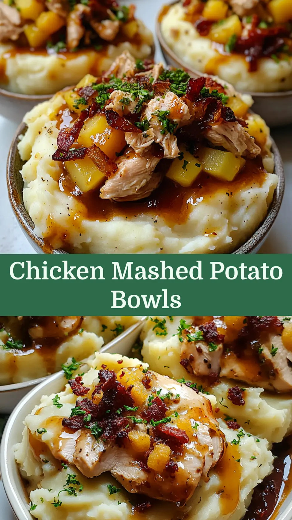 Chicken Mashed Potato Bowls centered hero view, clean and uncluttered