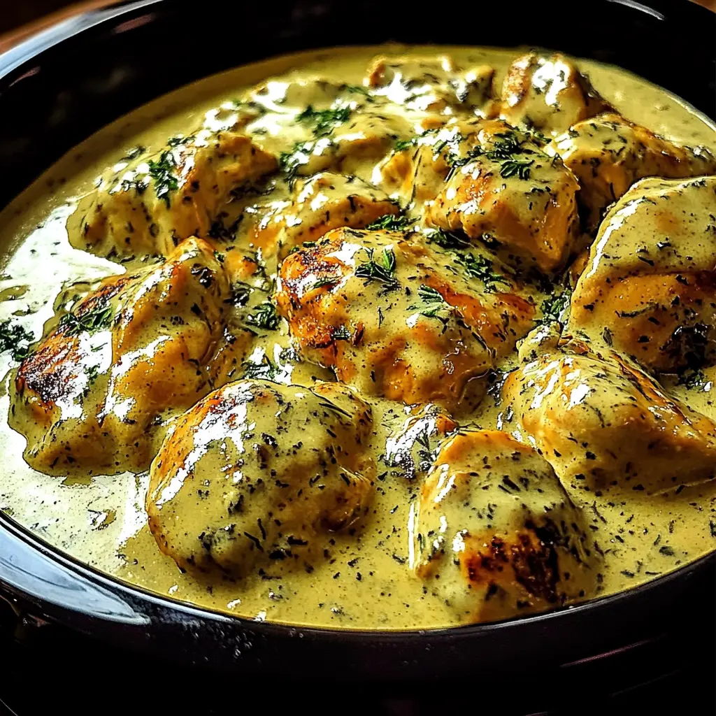 Creamy Ranch Chicken Crockpot Easy Weeknight Dinner 3 Creamy ranch chicken crockpot with tender chicken and vegetables in a rich, herby sauce