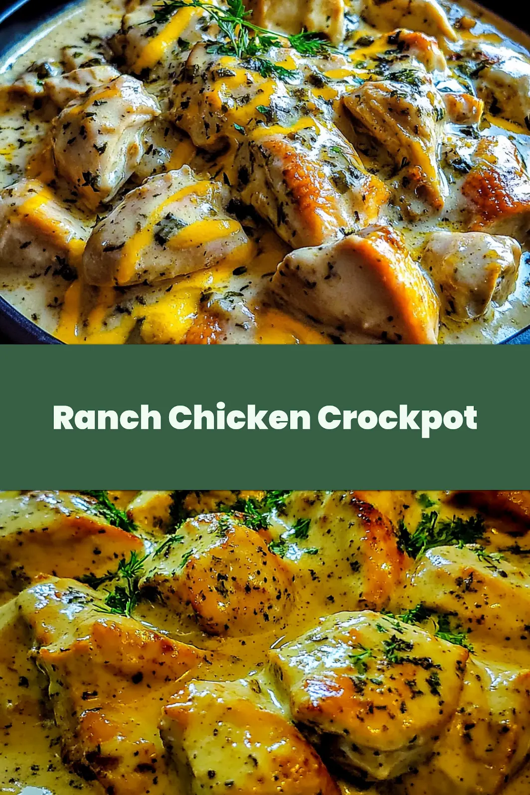 Creamy Ranch Chicken Crockpot Easy Weeknight Dinner 4 Creamy ranch chicken crockpot recipe with tender shredded chicken in rich, herby sauce