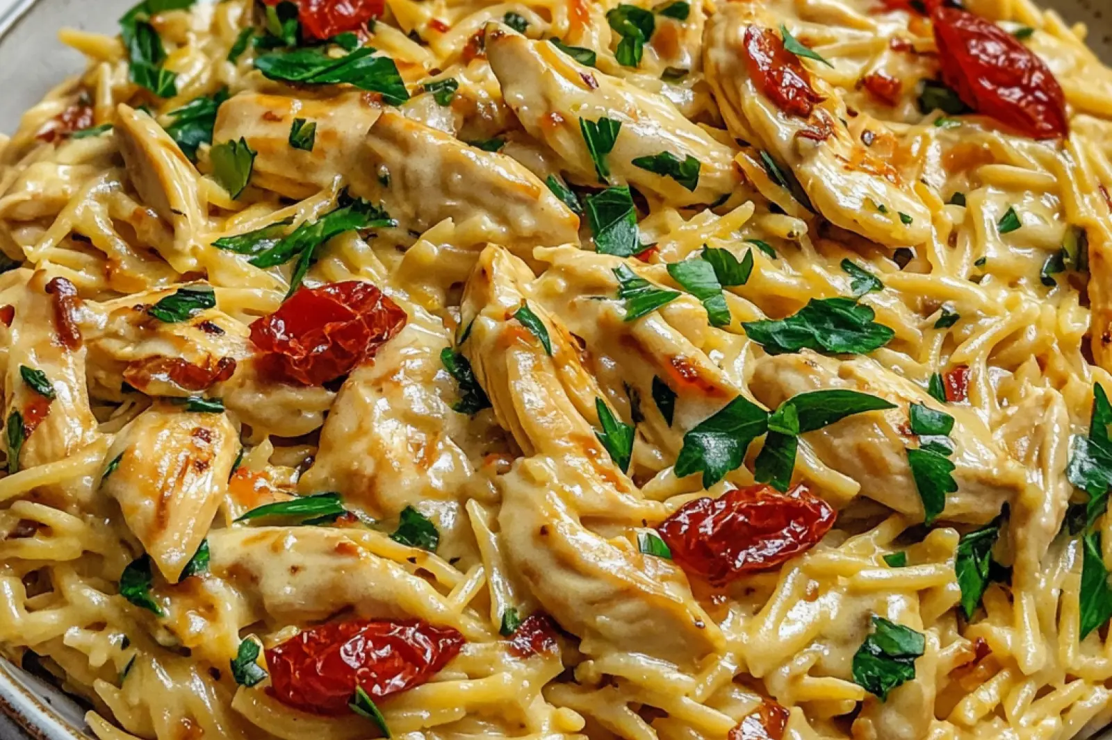 Creamy Tuscan Chicken Orzo Easy Weeknight Dinner