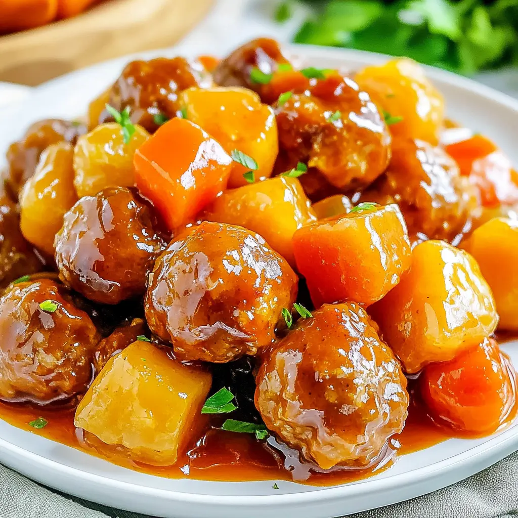 Crock Pot Sweet and Sour Meatballs Easy Weeknight Dinner 3 CROCK POT SWEET AND SOUR MEATBALLS centered hero view, clean and uncluttered