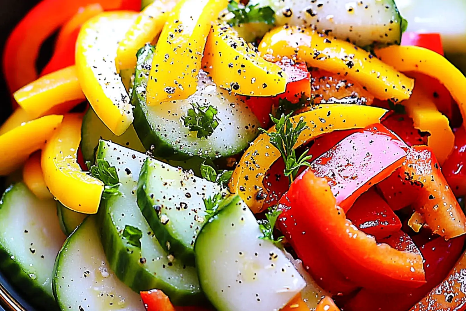 Cucumber Sweet Pepper Salad Easy Fresh Dinner
