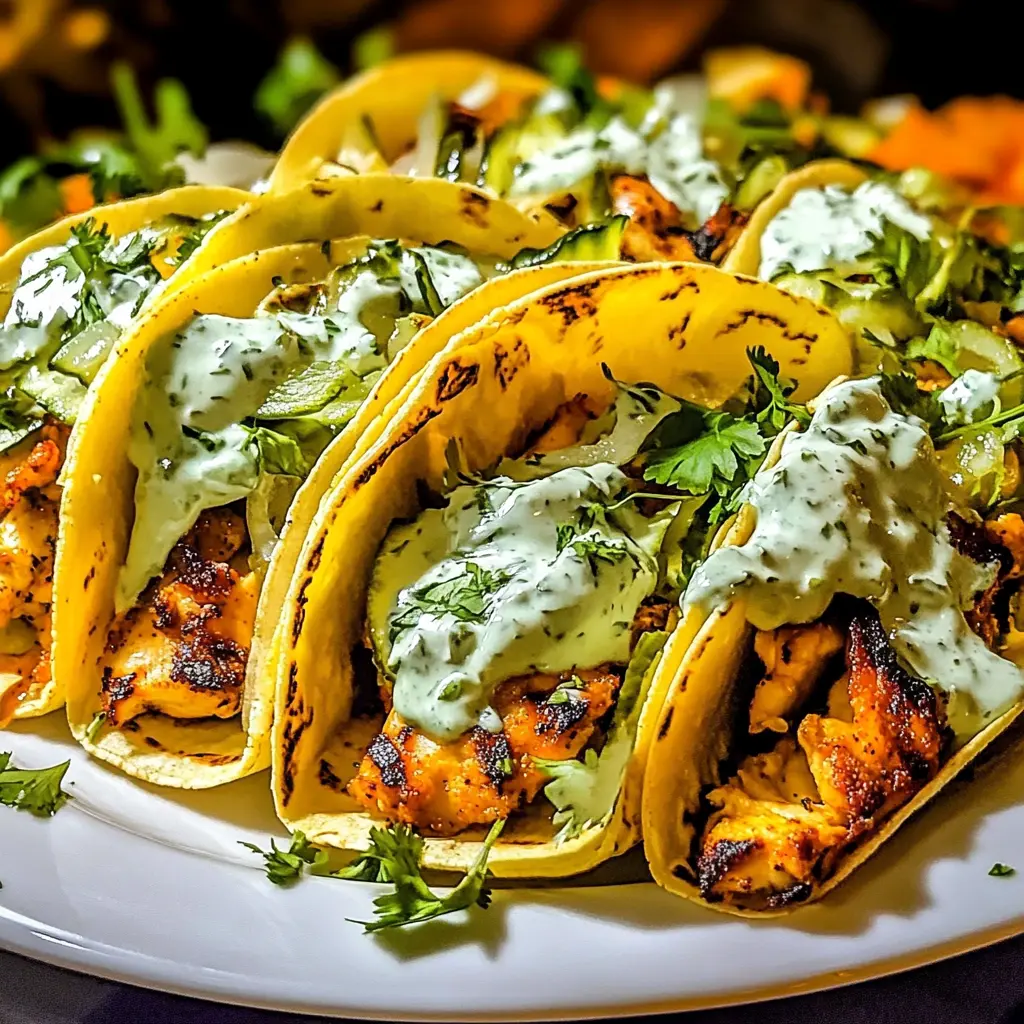 DILL PICKLE RANCH SMASH CHICKEN TACOS centered hero view, clean and uncluttered