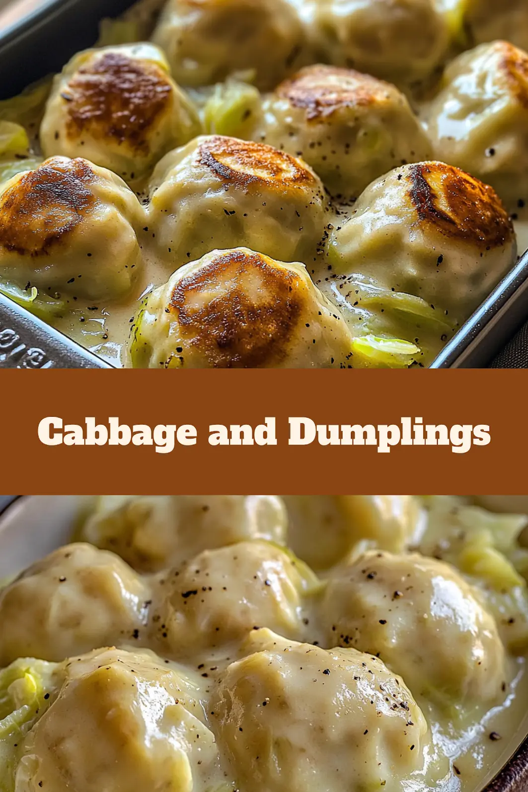 GERMAN CABBAGE AND DUMPLINGS centered hero view, clean and uncluttered