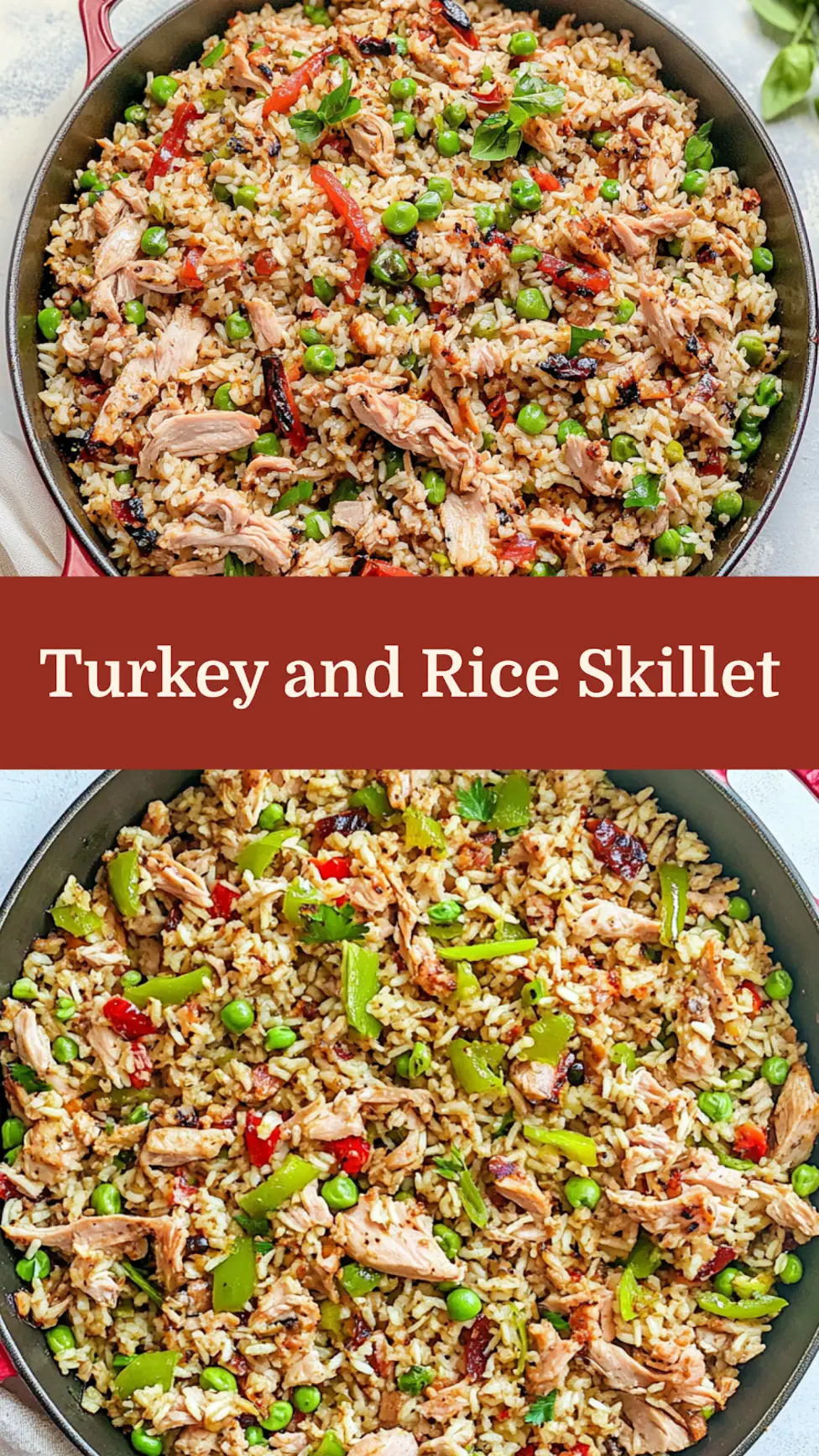 GROUND TURKEY AND RICE SKILLET centered hero view, clean and uncluttered