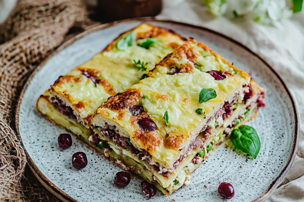 HIGH PROTEIN COTTAGE CHEESE FLATBREAD centered hero view, clean and uncluttered