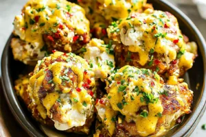 HONEY MUSTARD PRETZEL CHICKEN BOWLS centered hero view, clean and uncluttered