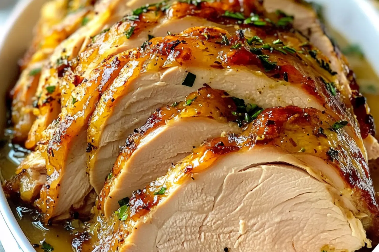JUICY CROCKPOT TURKEY BREAST centered hero view, clean and uncluttered