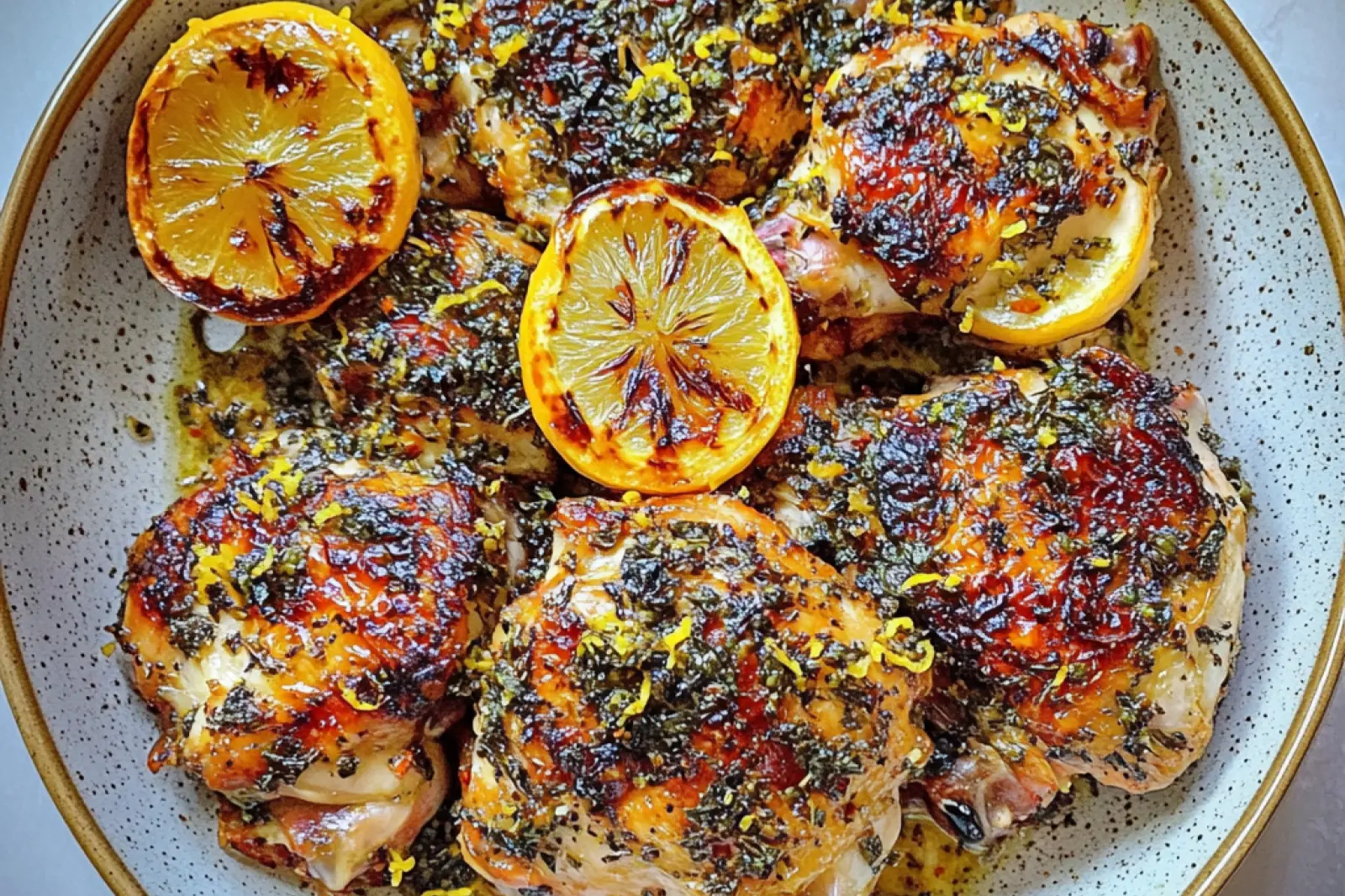 Lemon Herb Roasted Chicken Thighs Spring Vibrant Fresh Meal