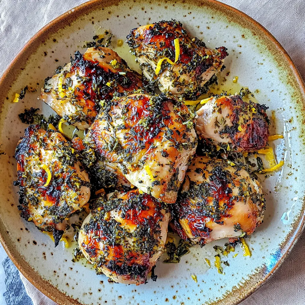 Lemon Herb Roasted Chicken Thighs Spring Vibrant Fresh Meal 3 LEMON HERB ROASTED CHICKEN THIGHS recipe, served and ready to eat, easy homemade dinner