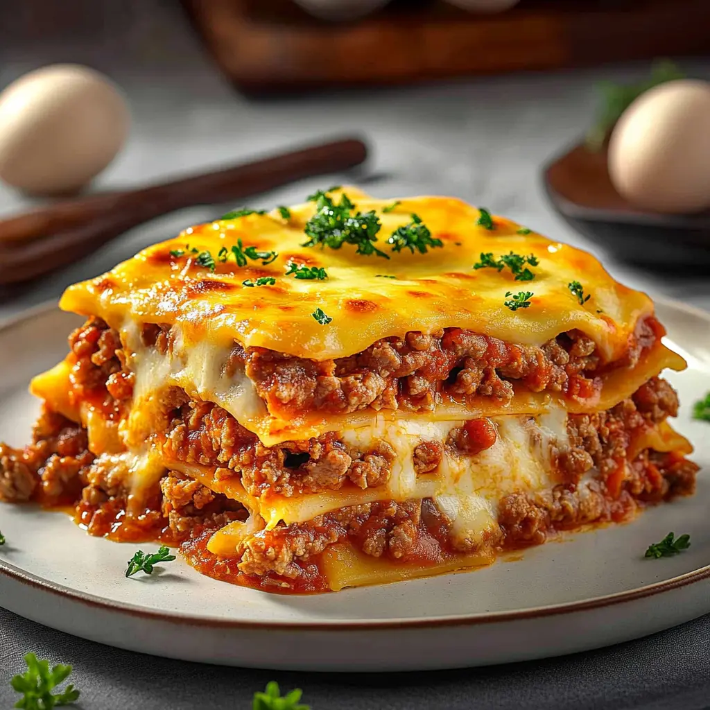 Low-Carb Egglife Lasagna Easy Weeknight Dinner Recipe 3 LOW CARB EGGLIFE LASAGNA centered hero view, clean and uncluttered