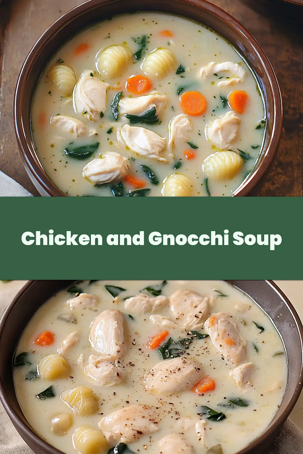 OLIVE GARDEN STYLE CHICKEN AND GNOCCHI SOUP centered hero view, clean and uncluttered_pin