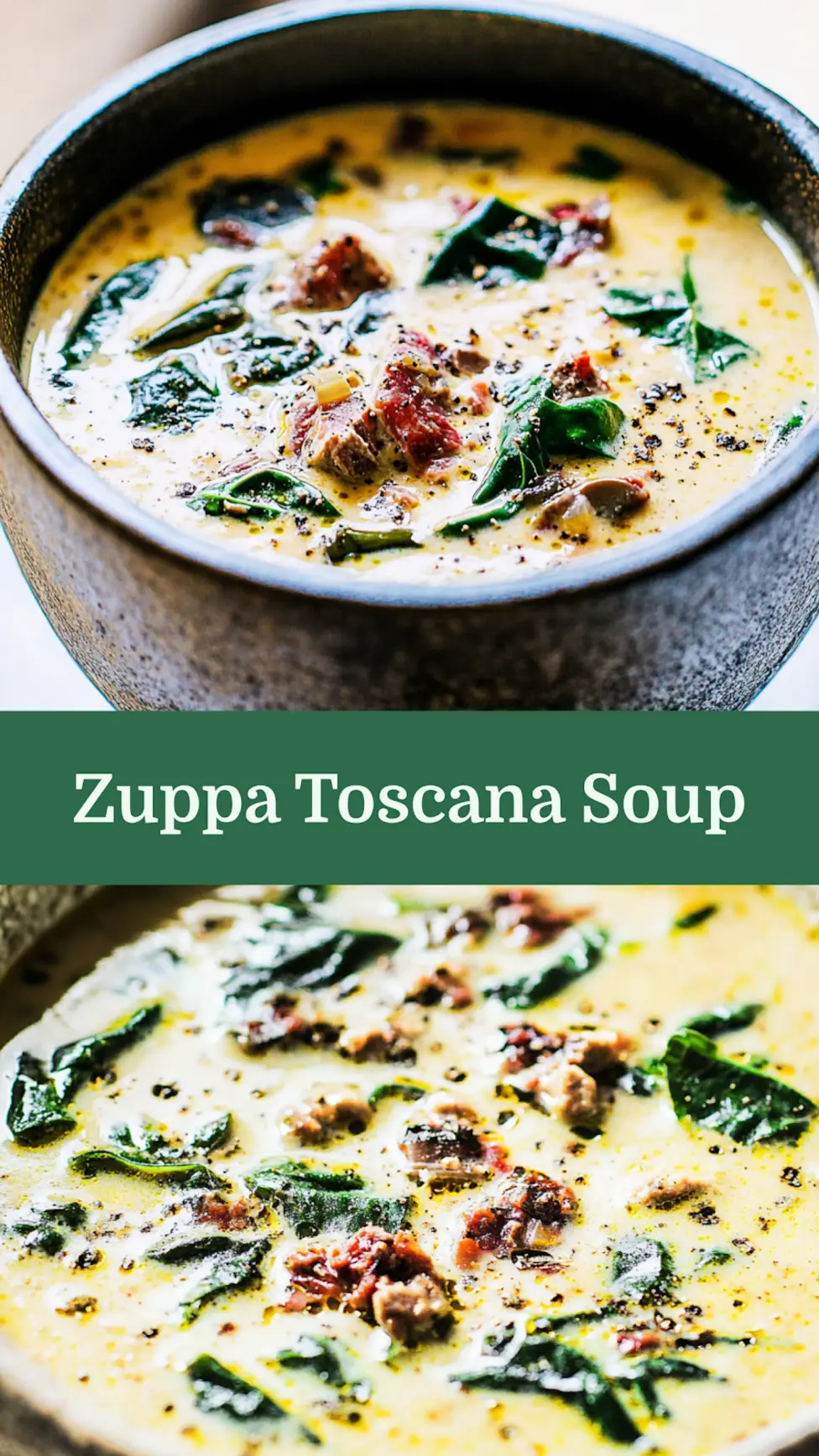 OLIVE GARDEN ZUPPA TOSCANA SOUP centered hero view, clean and uncluttered_pin