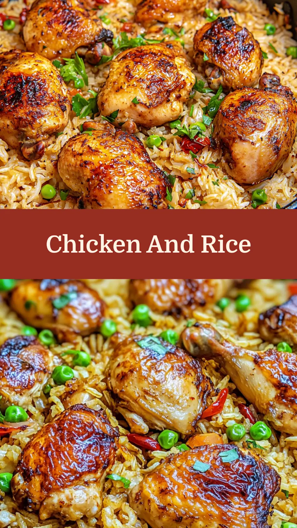ONE POT CHICKEN AND RICE centered hero view, clean and uncluttered