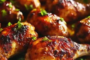 OVEN BAKED CHICKEN DRUMSTICKS centered hero view, clean and uncluttered